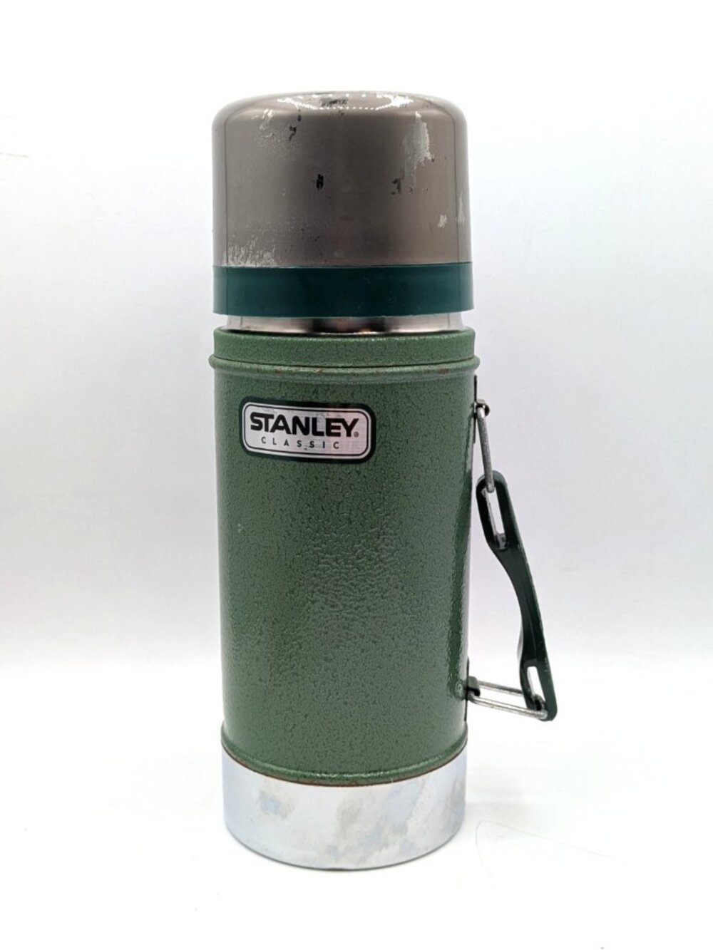 Stanley Classic 24 Ounce Wide Mouth Thermos Metal Bottle Green Vintage